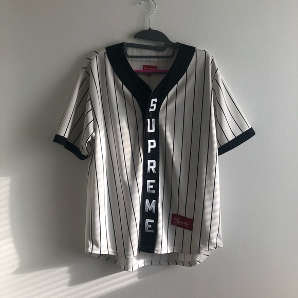 supreme vertical logo baseball jersey